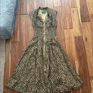 Anthropologie Leopard Print Midi Dress